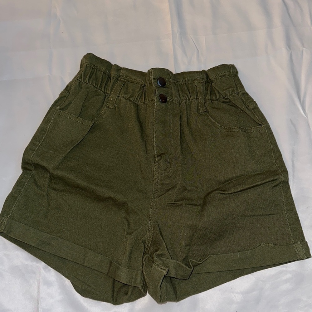 High Waist Paper Bag Shorts